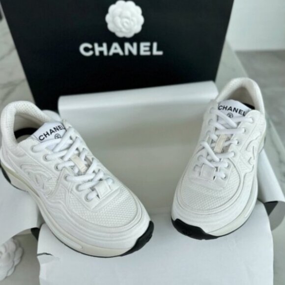 Classic White Chanel Designer Trainers - Picture 7 of 7